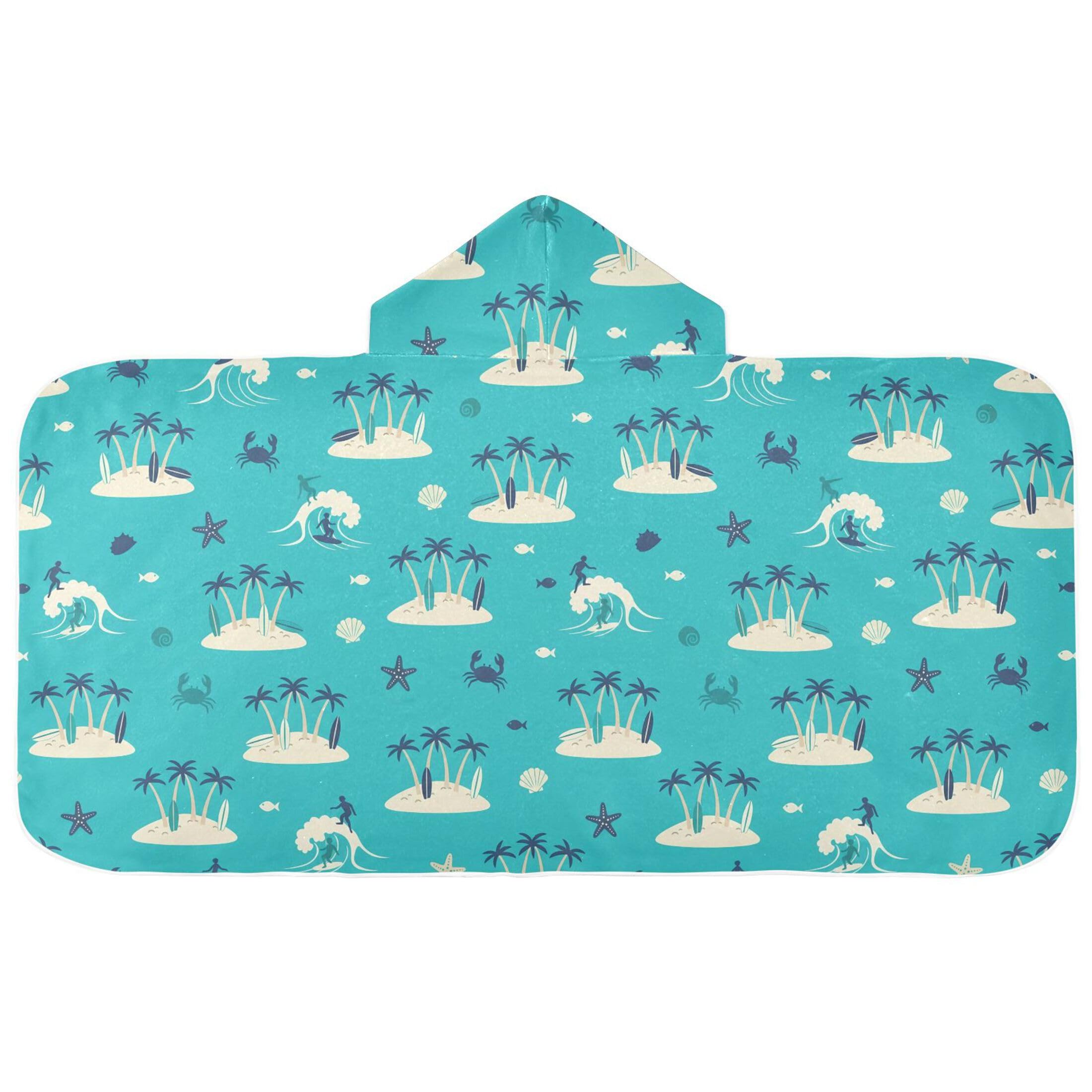 Fuauuyl Coconut Tree Shore Hooded Baby Bath Towel Soft & Breathable Towel for Newborns Infants Toddlers, Nursery Essential