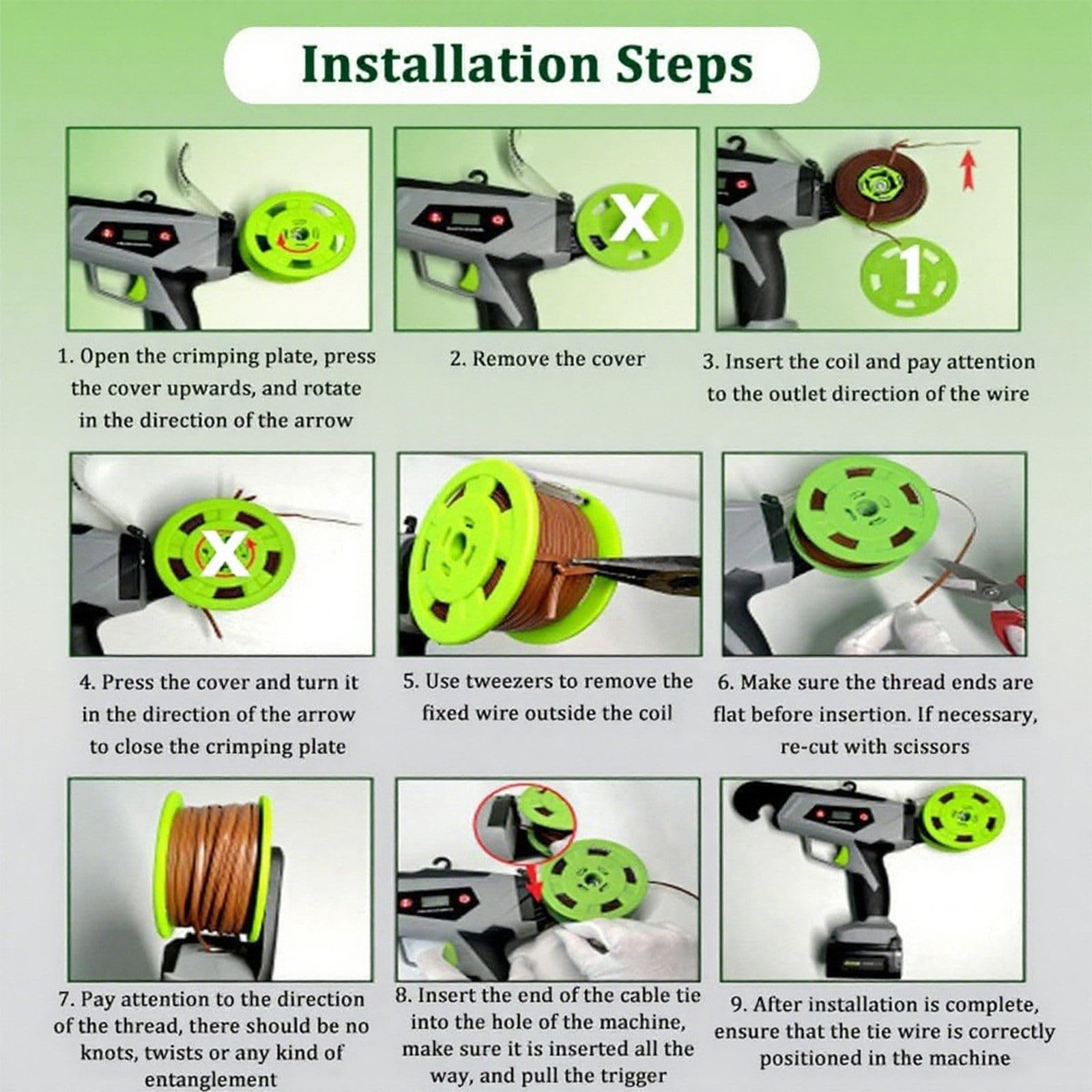 Atadora eléctrica para Plantas, atadora para viñedos, Pantalla Digital, diámetro de Atado de 25 mm, Juego de atadora de Ramas Comercial para Uvas, Tomates y Verduras