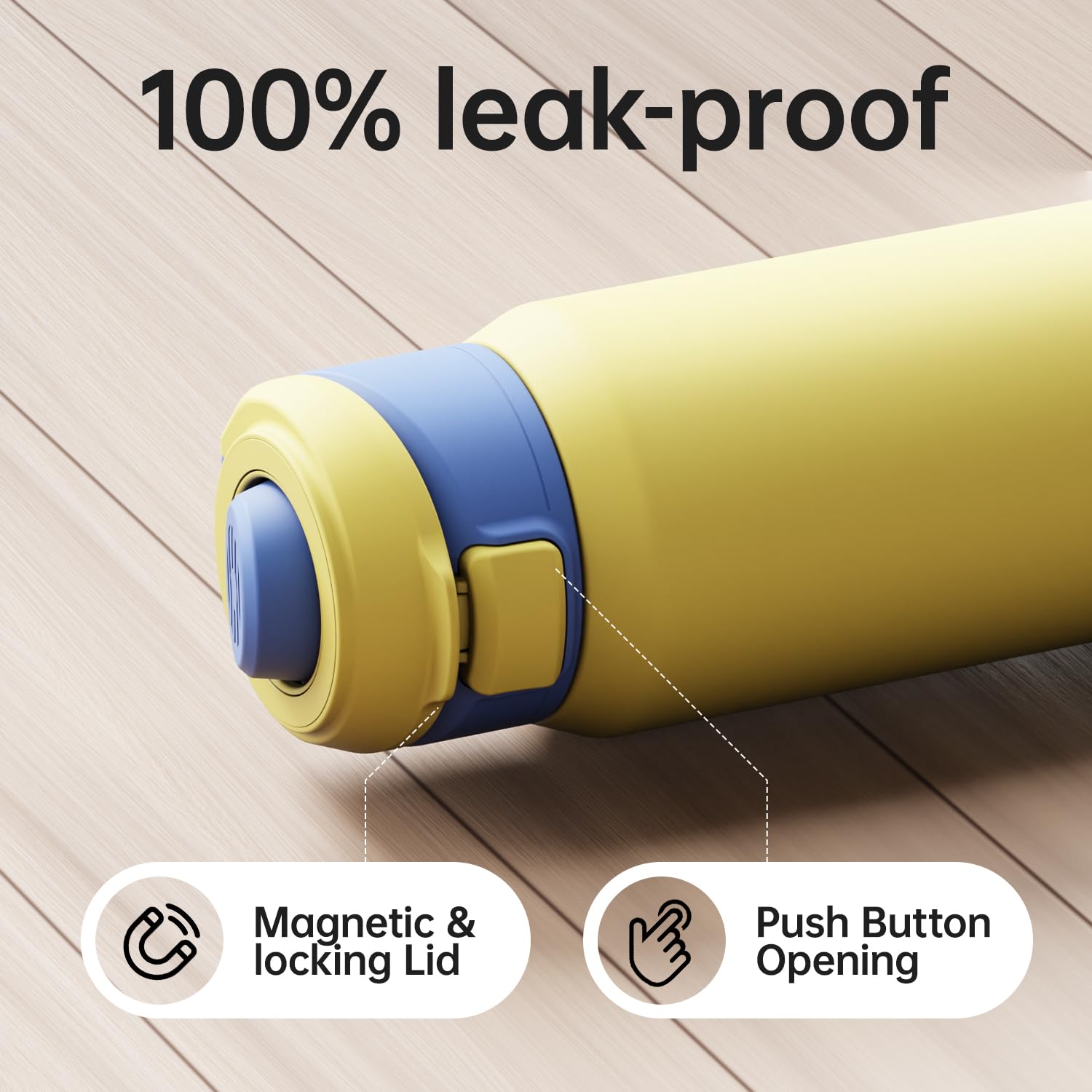 Magcheer Trinkflasche 1L Mit MagSafe Halterung | Vacuum Isoliert, 24h Kühlhaltung | Für Sport & Outdoor