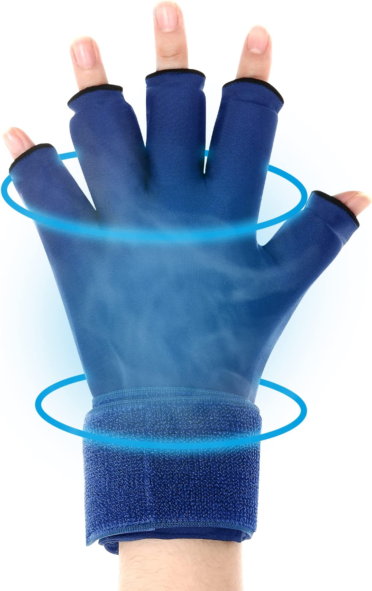 Finger Arthritis Compression Ice Pack Glove for Women and Men, Adjustable Wrist Strap Hand Pain Relief for Arthritis