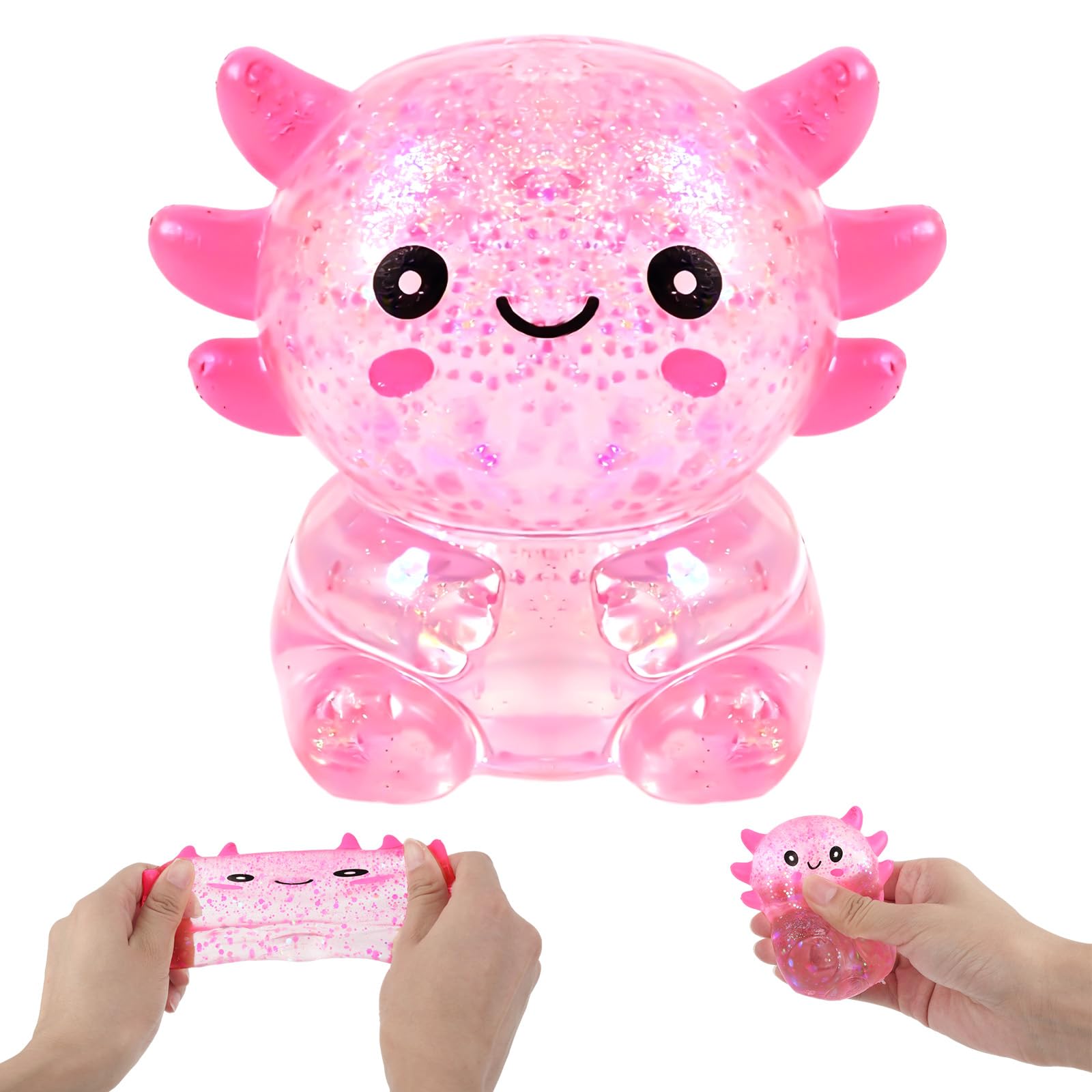 Pink Axolotl Squishy Stress Relief Toys, Cute Fidget Toys Squishies