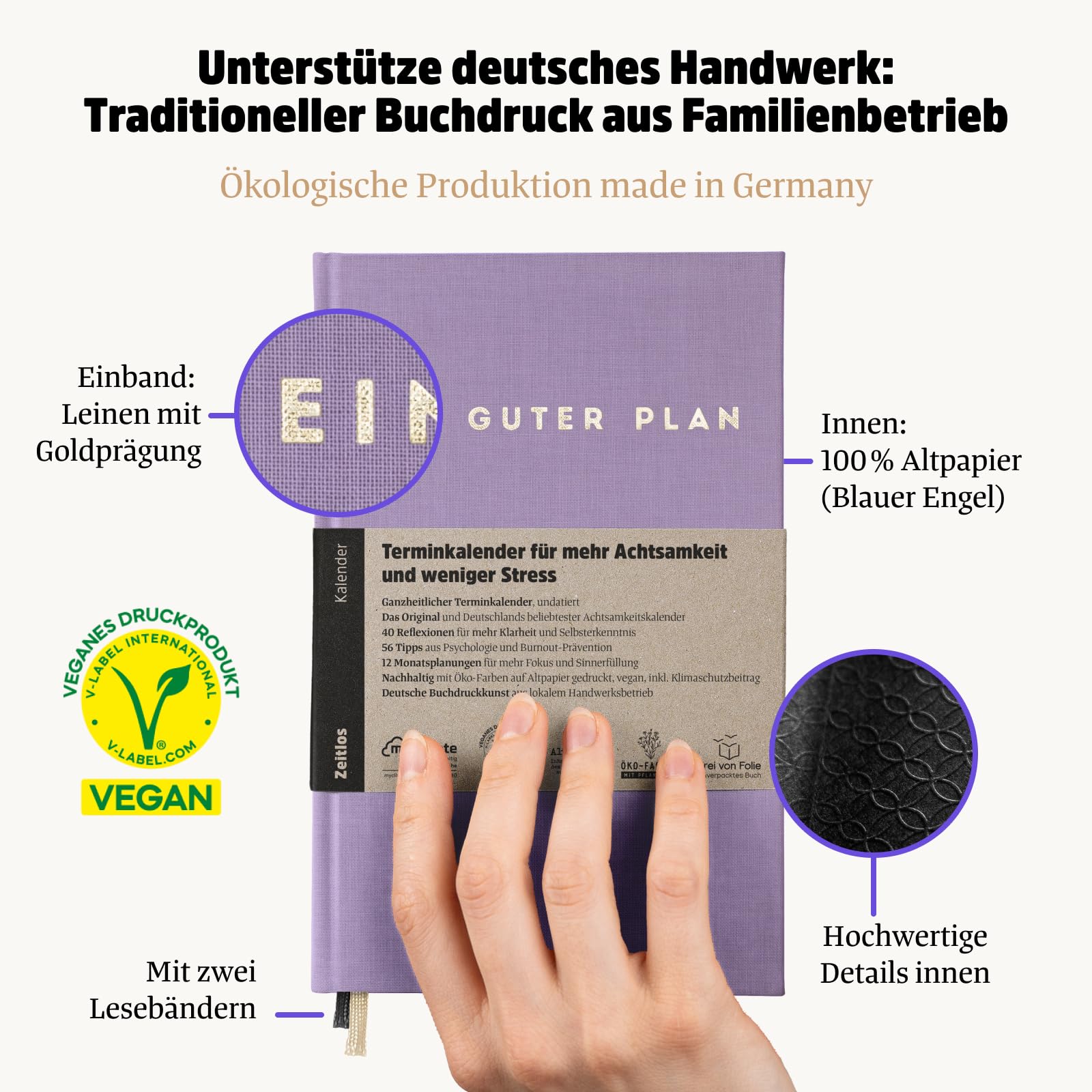 Ein guter Plan Zeitlos – Ganzheitlicher Terminkalender für mehr Achtsamkeit und weniger Stress – Undatierter Wochenplaner mit 56 Tipps und Zitaten ohne Kitsch (Wald)