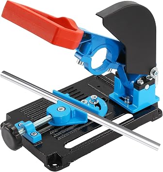 BEAMNOVA Angle Grinder Stand, 45 Adjustable Cutting Tool Holder, Aluminum Fixed Stand for Metal/Wood Cutting, Safety Shield & Spring Loaded for DIYers & Contractors