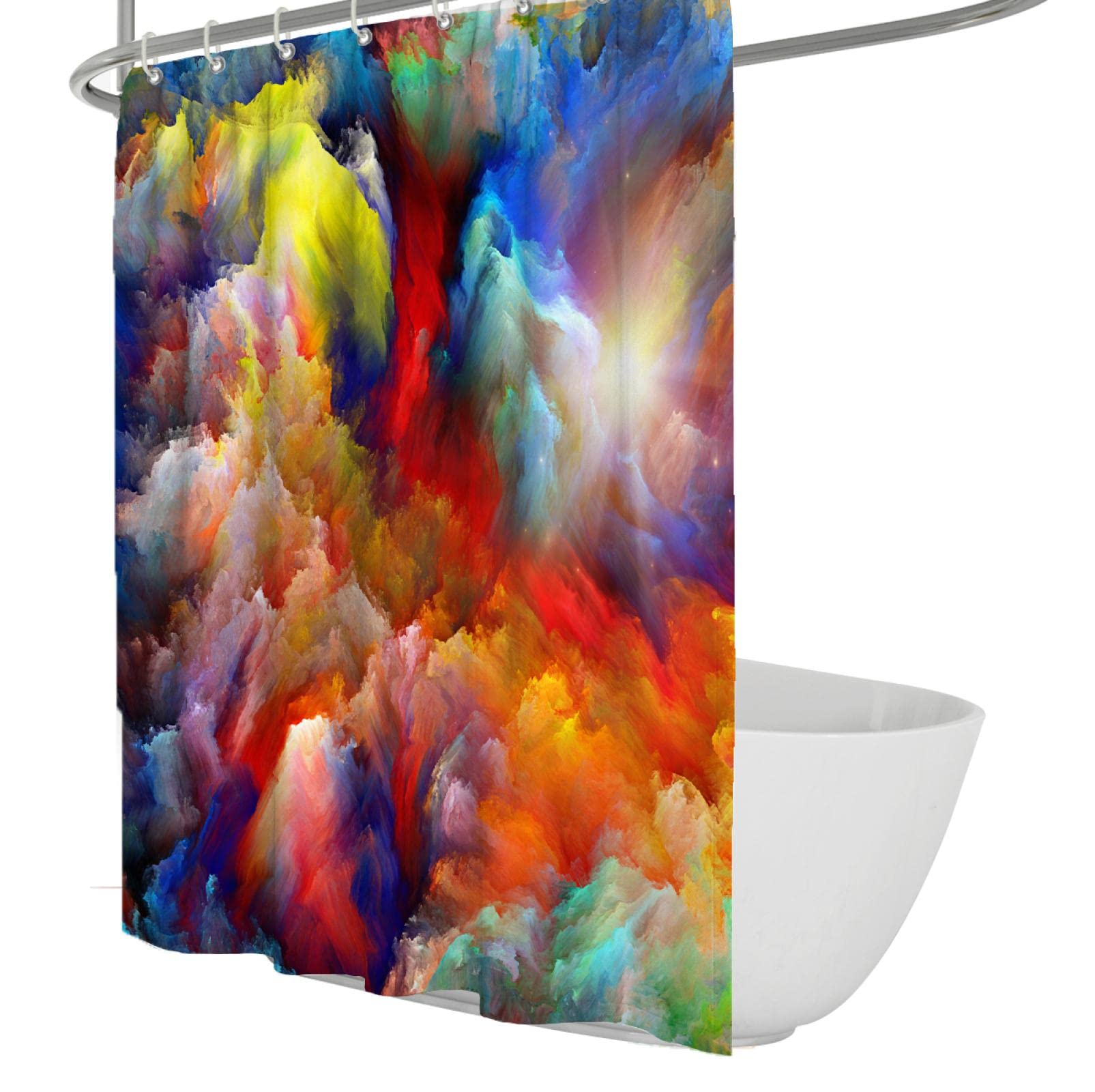 Rideau de douche imperméable multi couleur grand format pour salle de bain saine