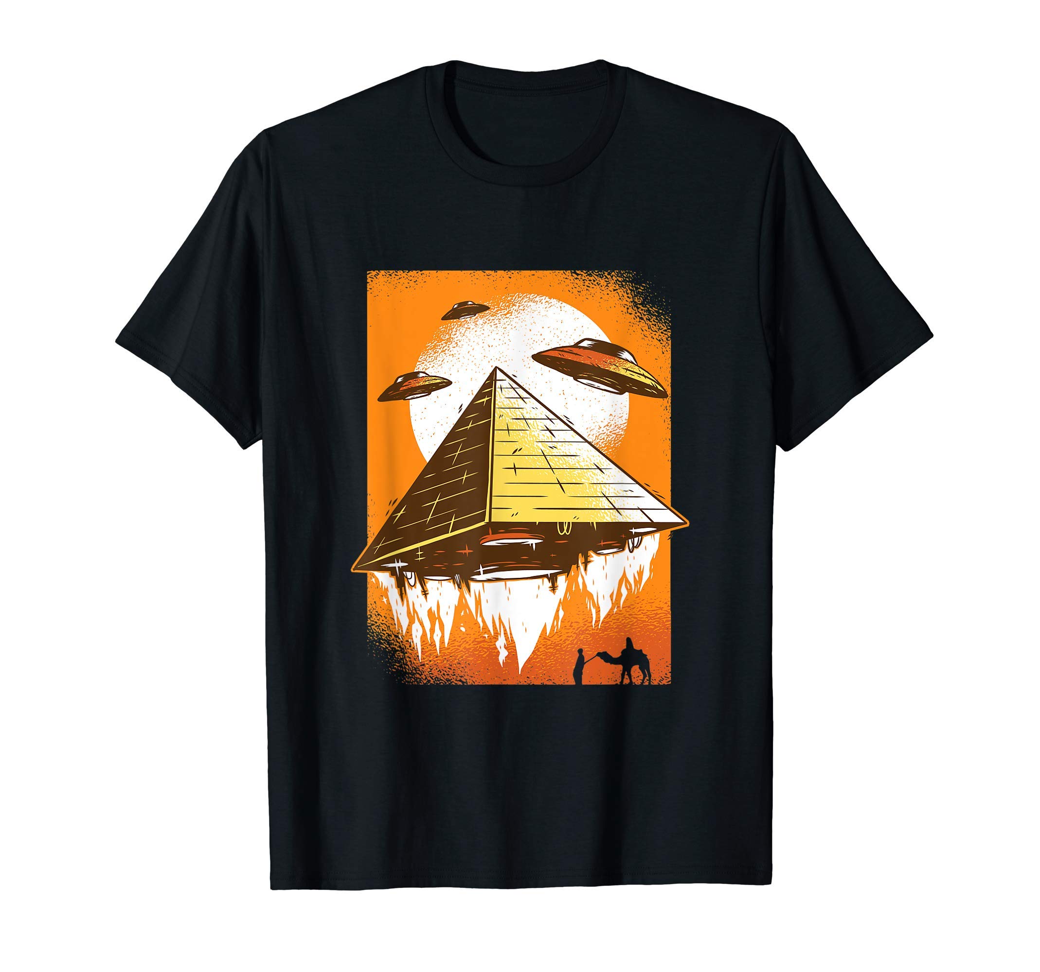 Conspiracy Theory Alien Abduction ApparelFlying Pyramid Anunnaki Alien UFO for Science Fiction Fans T-Shirt
