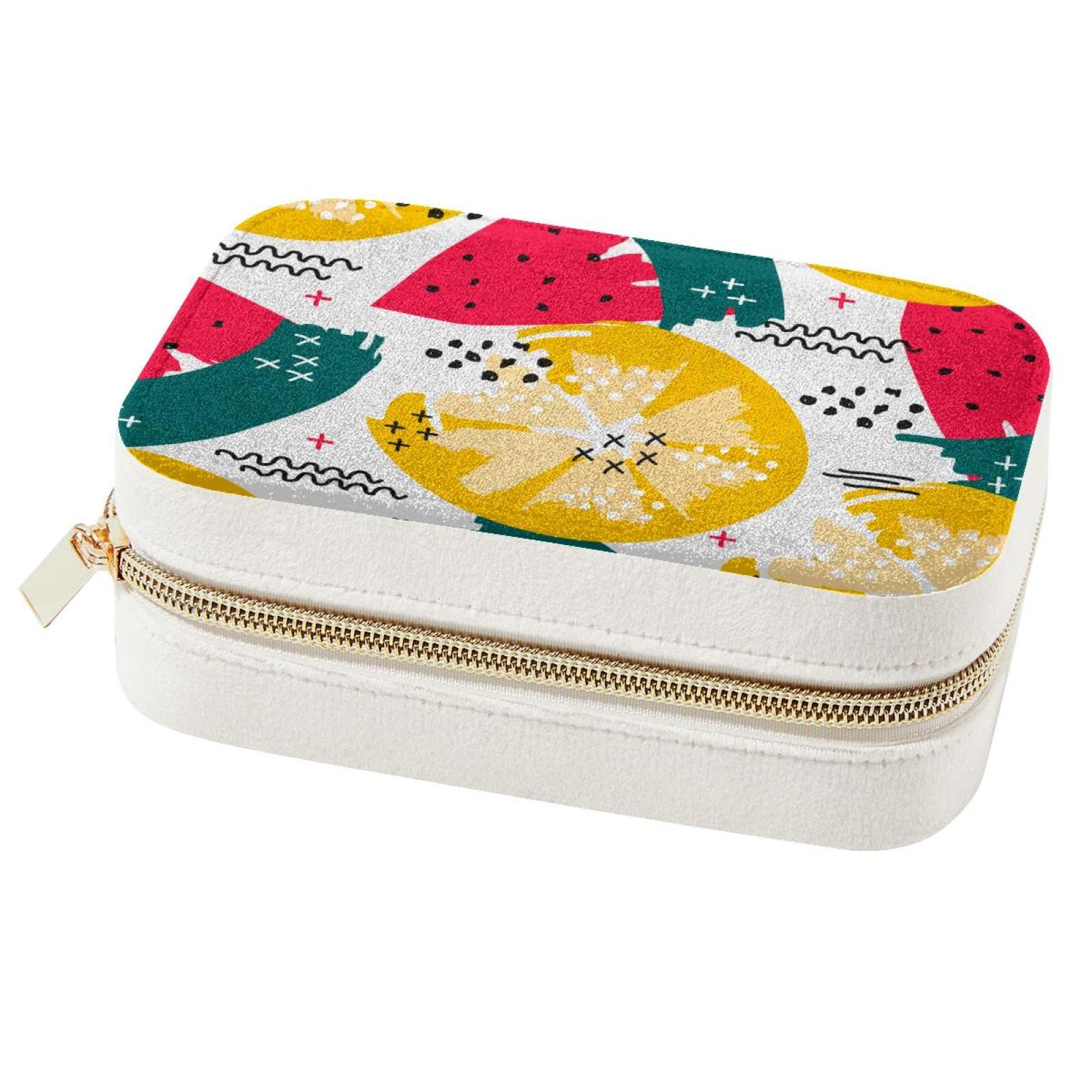 Boîte à bijoux de voyage fleurie pour ranger colliers en vacances