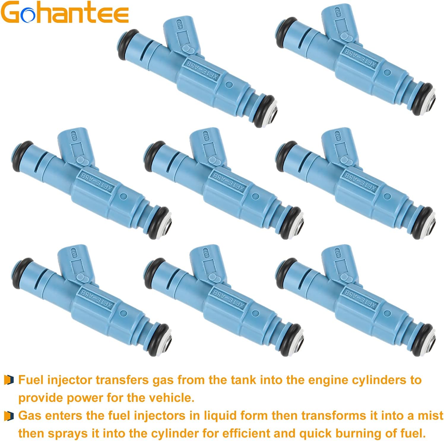 gohantee Fuel Injectors 4 Nozzle 8Pcs 0280155849 Compatible with Chrysler Aspen Dodge Ram Dakota Durango Jeep Grand Cherokee Commander Mitsubishi Raider 4.7L V8 engine, Replaces 822-11149 XF1E-A5B