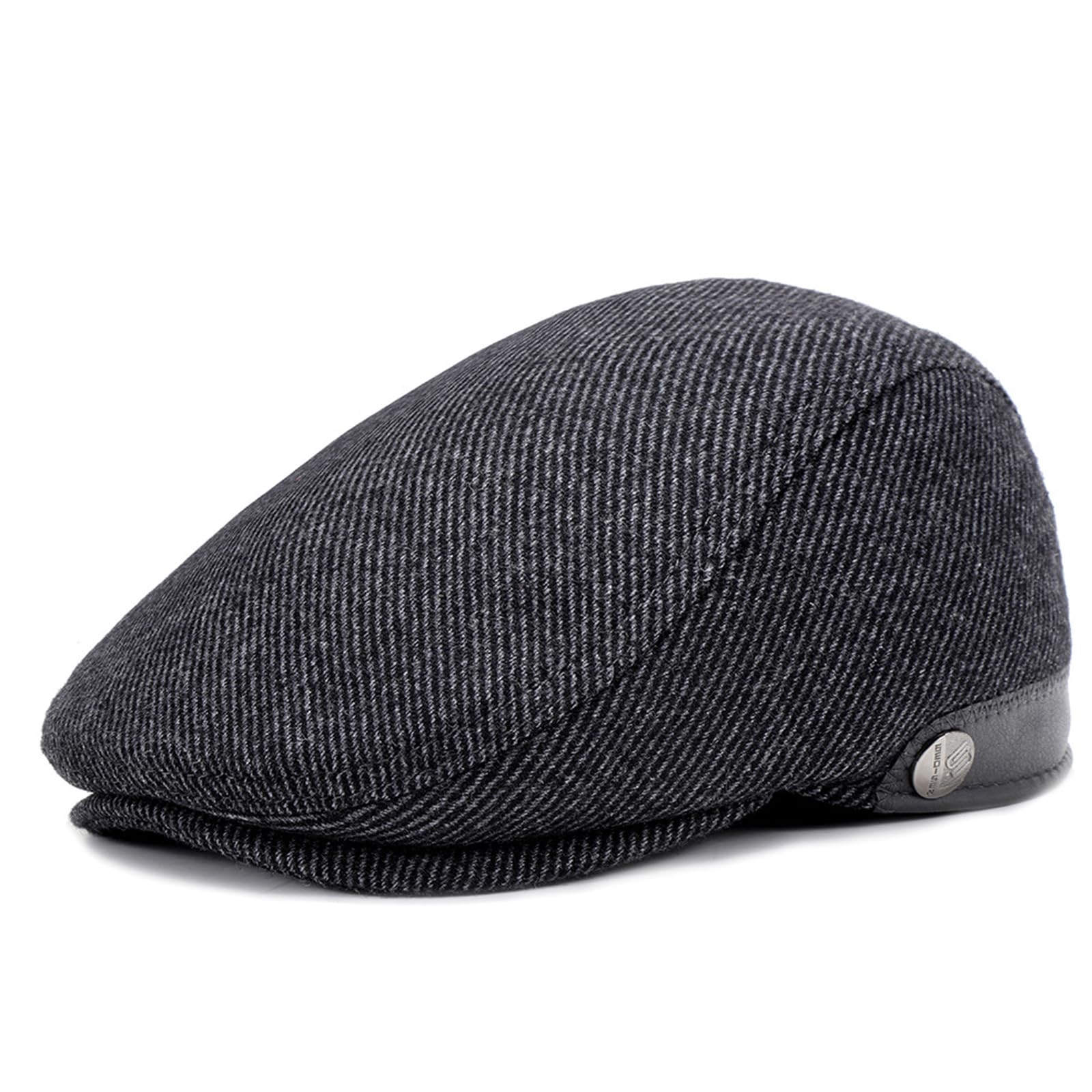 Superora Męska czapka wsuwana beret czapka bawełniana unisex czapka styl 1920 męska czapka z suwakiem zimowa ciepła płaska czapka z wzorem w kratkę, bawełniane czapki