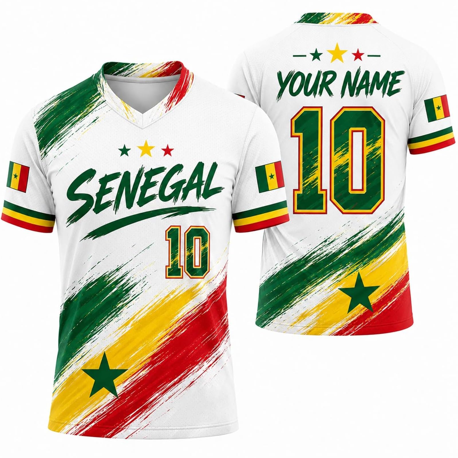 Personalised Name Number Football Shirt 2026 Men Women Youth (Senegal)
