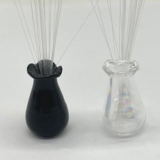 2 PCS Cat Whisker Vase, Tiny Vase for Decor, Cat Whisker Holder (Black, Iridescent)