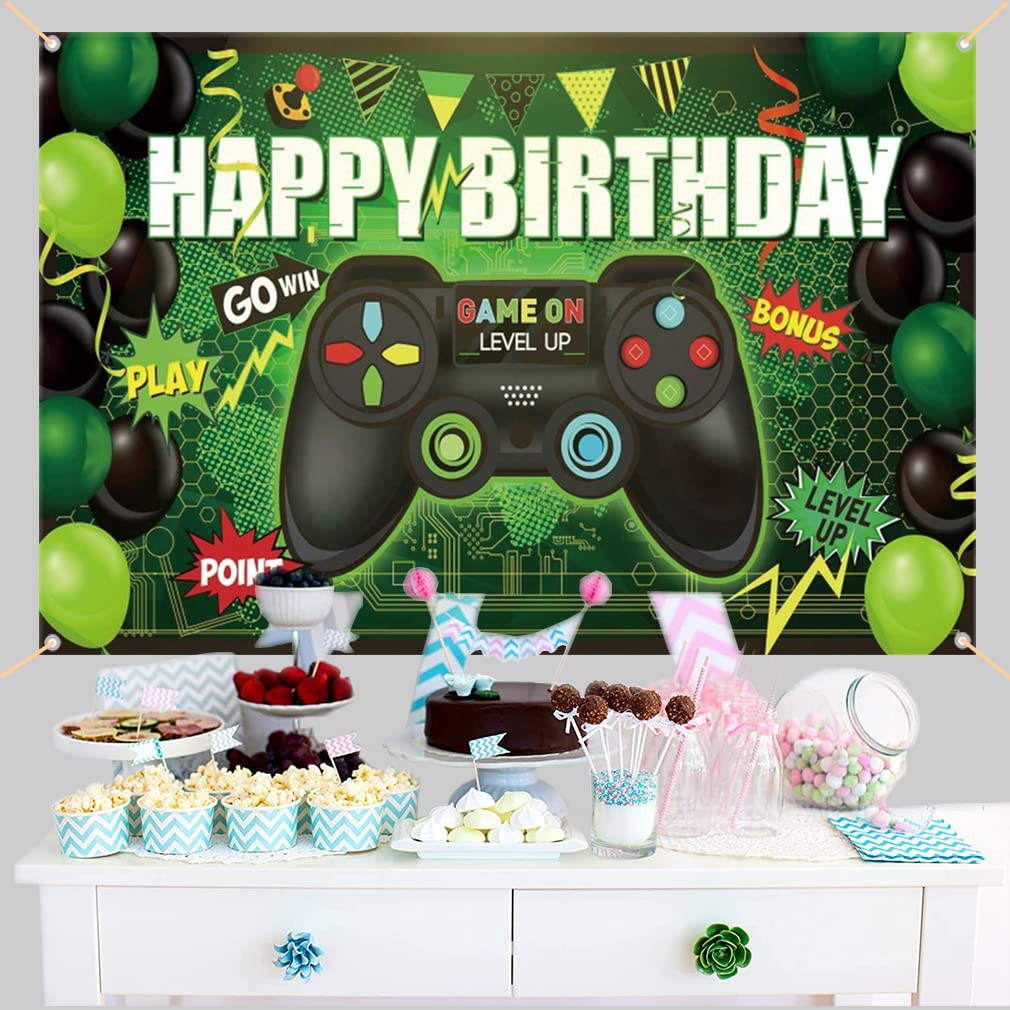 Jeux Video Toile De Fond D'anniversaire De Jeu Vidéo, Bannière De Jeu «  Happy Birthday » - Accessoires Photo De Fond De Fête Sur Le Thème Du Jeu  Vidéo - Décoration De, image size:1010x1010