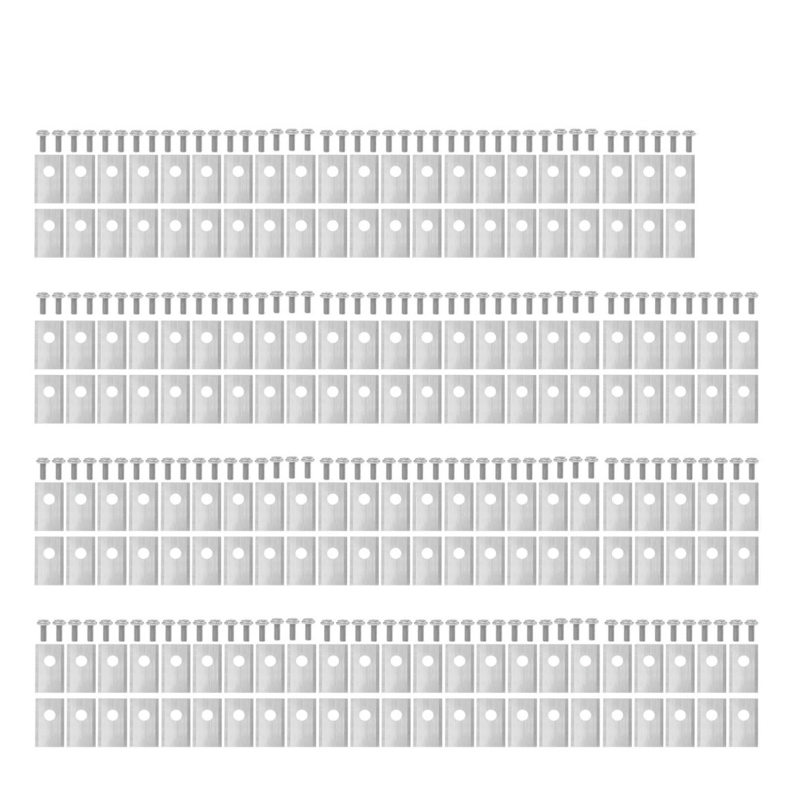 Juego de 180 Cuchillas de Repuesto de Acero Inoxidable con Tornillos for cortacésped robótico.(Silver 180Sets)