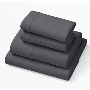 Purple SoftStretch Sheets, Queen Size, Rayon Blend, Moisture-Wicking, Stormy Grey, Fits Other Mattresses, Stretch for Adaptive Support