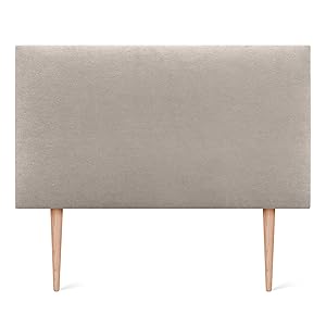 DHOME Cabecero de Polipiel o Tela AQUALINE Liso con Patas cabeceros Cabezal tapizado Cama Lujo (90x105cm con Patas (Camas 70/80/90), Tela Beige)