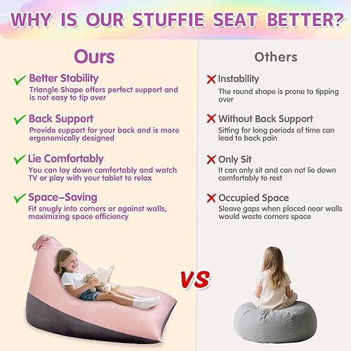 Miniatura 64 de Jorbest Almacenamiento de animales de peluche, almacenamiento de puf de peluche de fútbol, funda para silla de puf de fútbol para niños, asiento de