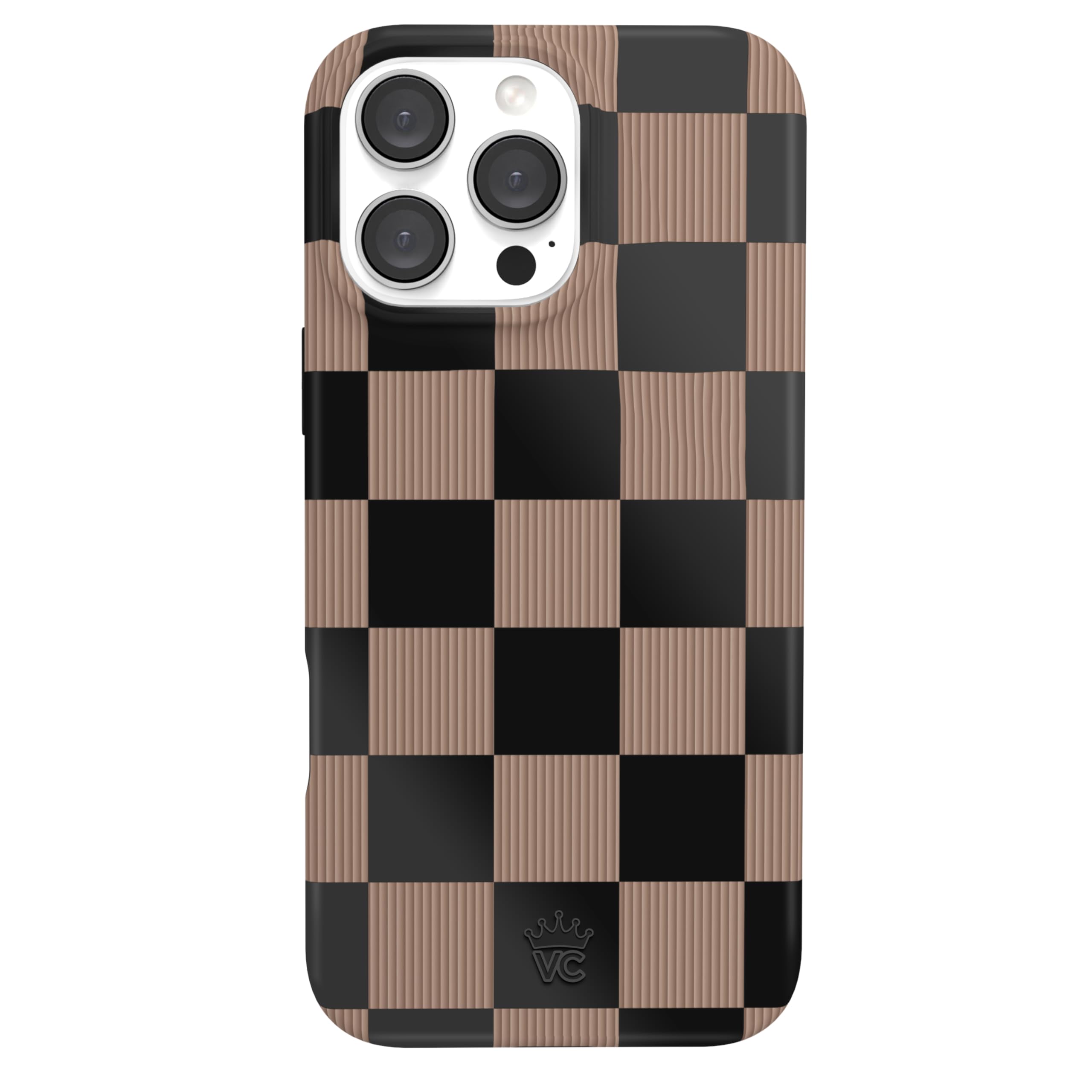 VELVET CAVIAR Checkered Phone Case for iPhone 16 Pro Max - Compatible with MagSafe [10ft Drop Tested] - Cute Protective Cover for Women - Mocha Brown