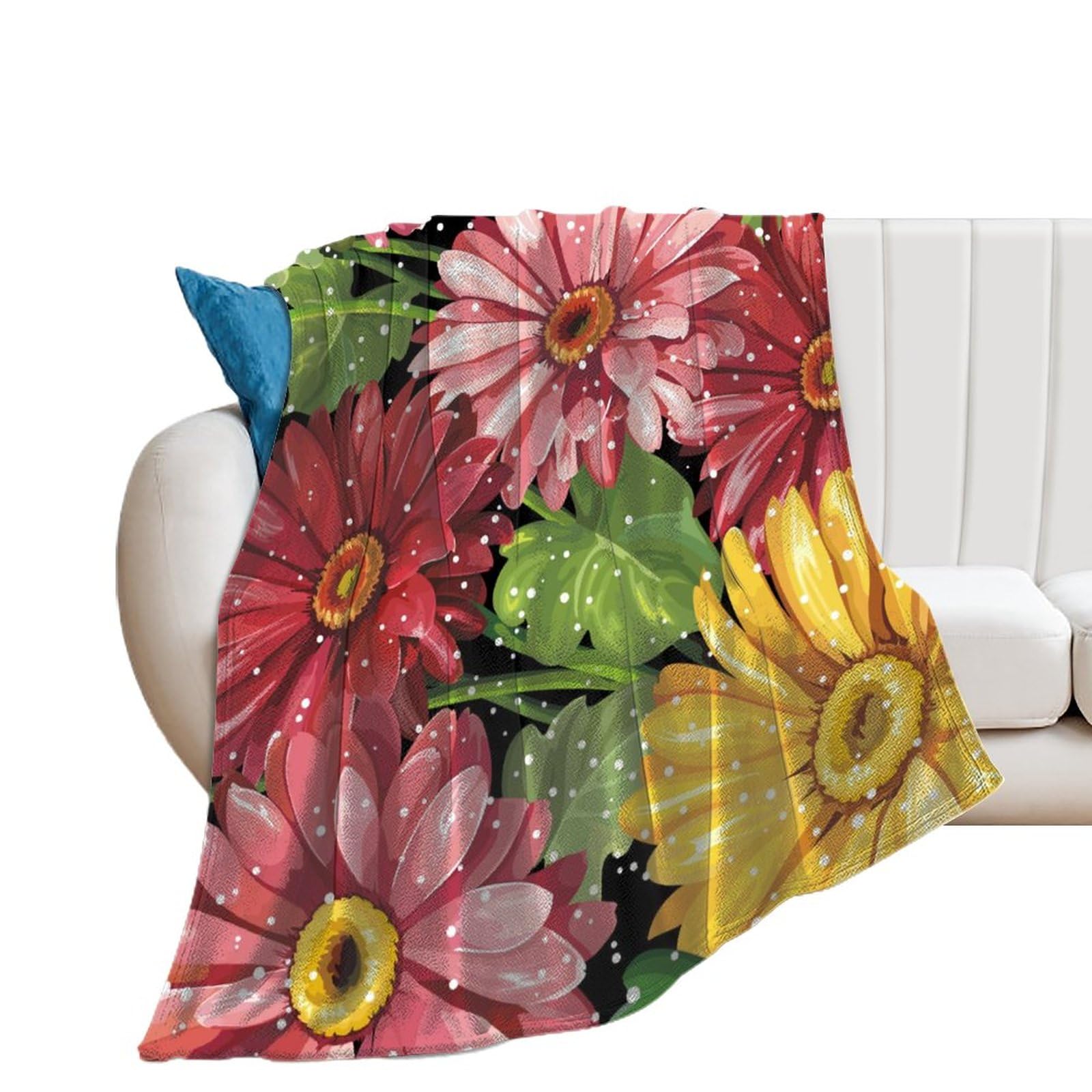 Couverture Polaire Flanelle Fleurs : Fini le Froid sur votre Canapé