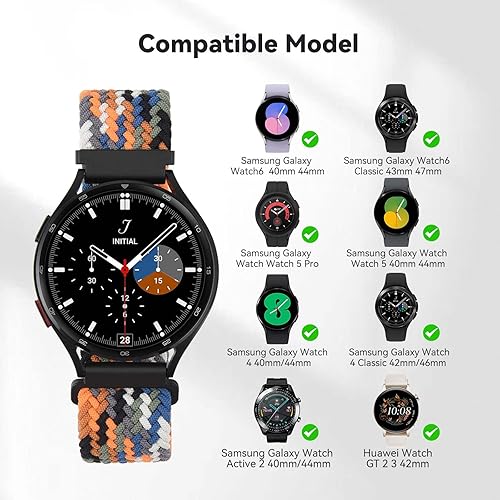 Miniatura 5 de aceyoon Paquete de 2 correas magnéticas trenzadas compatibles con Samsung Galaxy Watch 3 4 5 Pro 6 de 1.575 in, 1.614 in, 1.654 in, 1.693 in, 1.732
