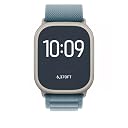 SNIVI Alpine Loop Nylon Watch Strap for Apple Watch compatible (42mm–49mm, Ultra) | Soft Woven Strap | Secure Hook Closure | Sweat-Resistant, Lightweight & Comfortable (Light Blue, 42/44/45/46/49mm, Black Titanium Finish) gallery image