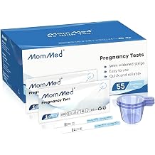 MOMMED Pregnancy Test HCG55 55 Pieces Pregnancy Test Early Test Strips with a Bonus of 55 Pieces Urine Collection Cups; Accuracy of Over 99% for Pregnancy Tests
