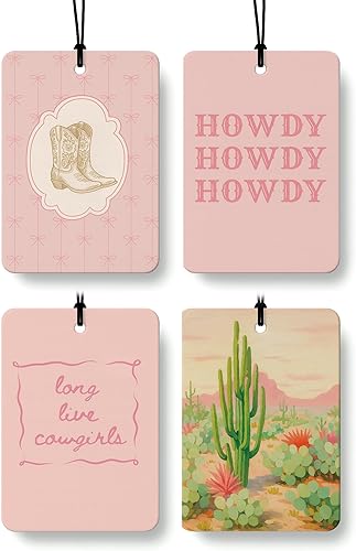 Miniatura 11 de Ambientador de coche bohemio occidental, 4 piezas con aroma a coco, calaveras de vaca Howdy, rodeo, vaquera, accesorios de coche, decoración