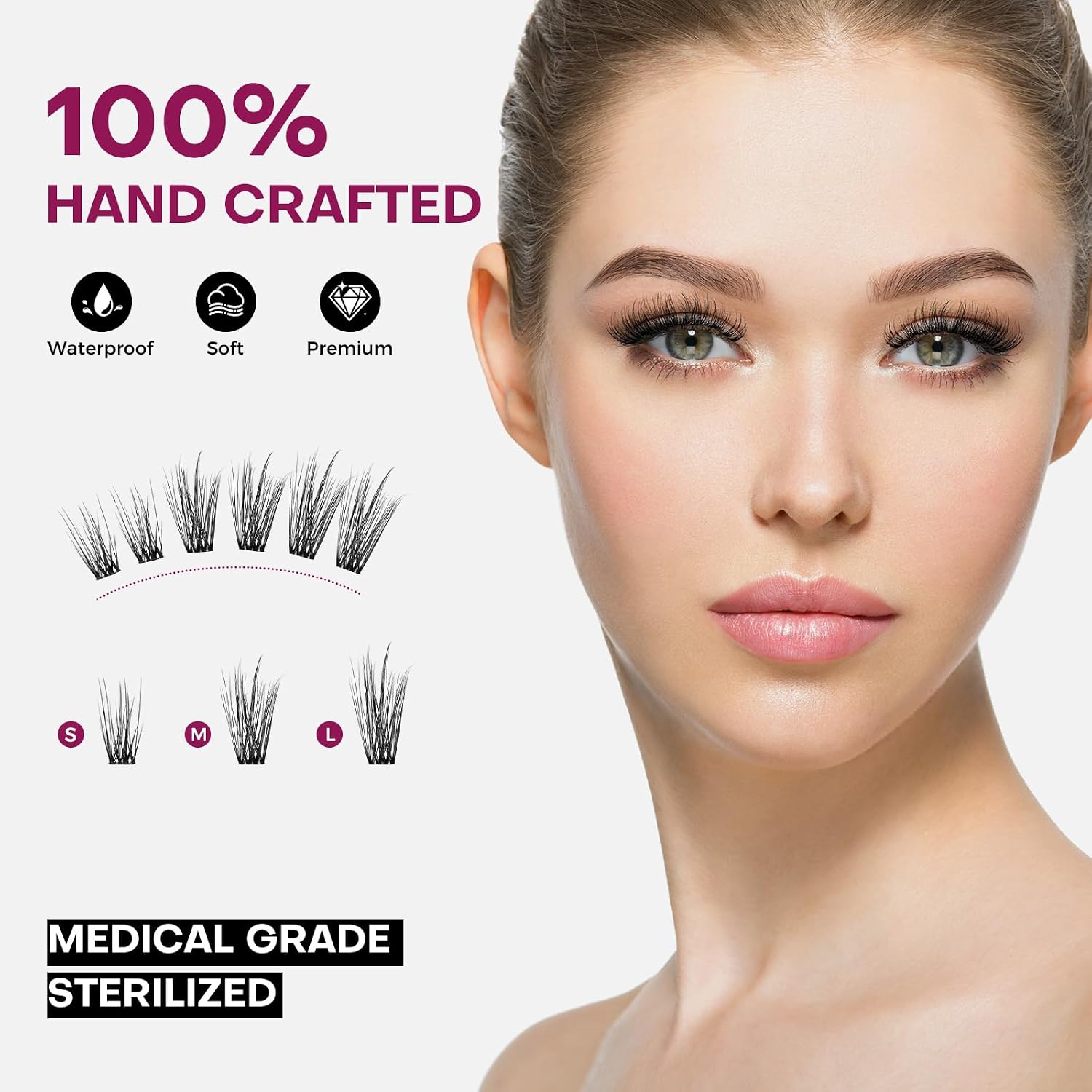 Natural Lash Clusters Kit Individual Eyelash Clusters Wispy Lash Extension Kit DIY Cluster Eyelash Extension Kit 12-16mm