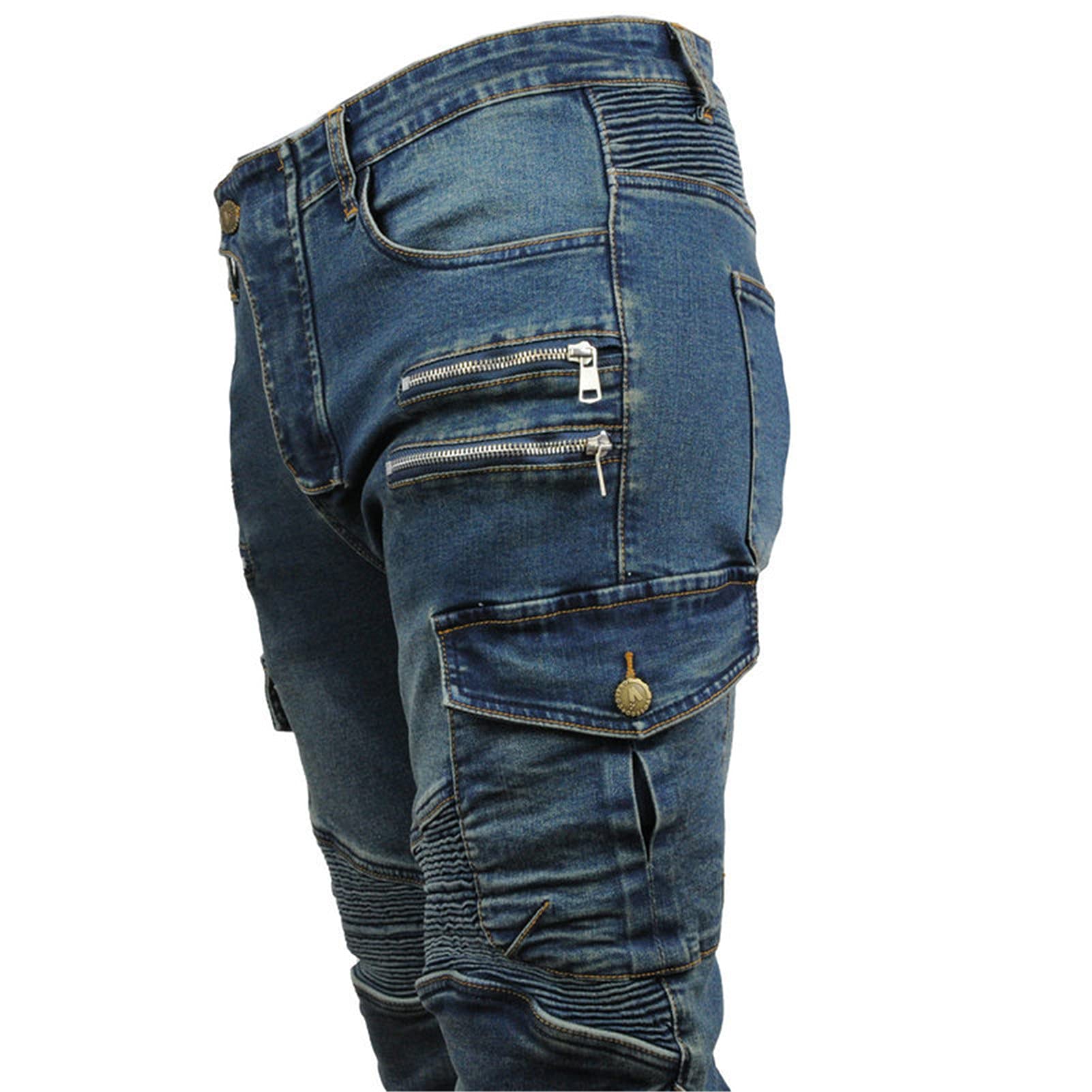 Pantaloni Jeans Moto Uomo | Pantaloni Moto Uomo | Jeans Uomo Moto con Protezioni | Pantaloni Moto Biker Rinforzato | Pantaloni da Motociclista | Jeans Uomo Moto Biker