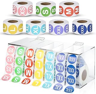 3500 Pieces Size Stickers Labels Holder Labels Organizer Acrylic Sticker Roll Dispenser Tshirt Size