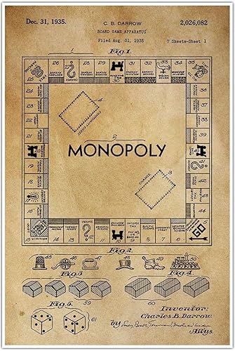 Miniatura 3 de Monopoly Board Blueprint Patent Poster