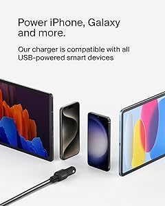 Belkin BoostCharge 42-Watt Dual Port Fast Car Charger w/30W USB-C & 12W USB-A Ports, USB-C to C Cable Included for iPhone 16, 16 Pro, Galaxy S25, S24, Pixel 9 & 8, Nintendo Switch 2 & More - Black