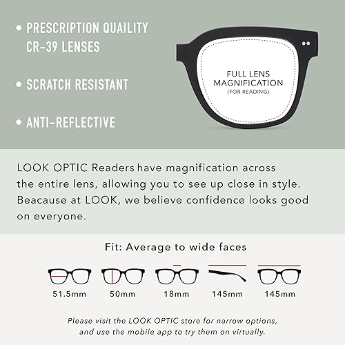 Miniatura 3 de LOOK OPTIC Laurel Reader-Lightweight Full Magnification Reading Glasses with Scratch-Resistant Anti-Reflective Lenses