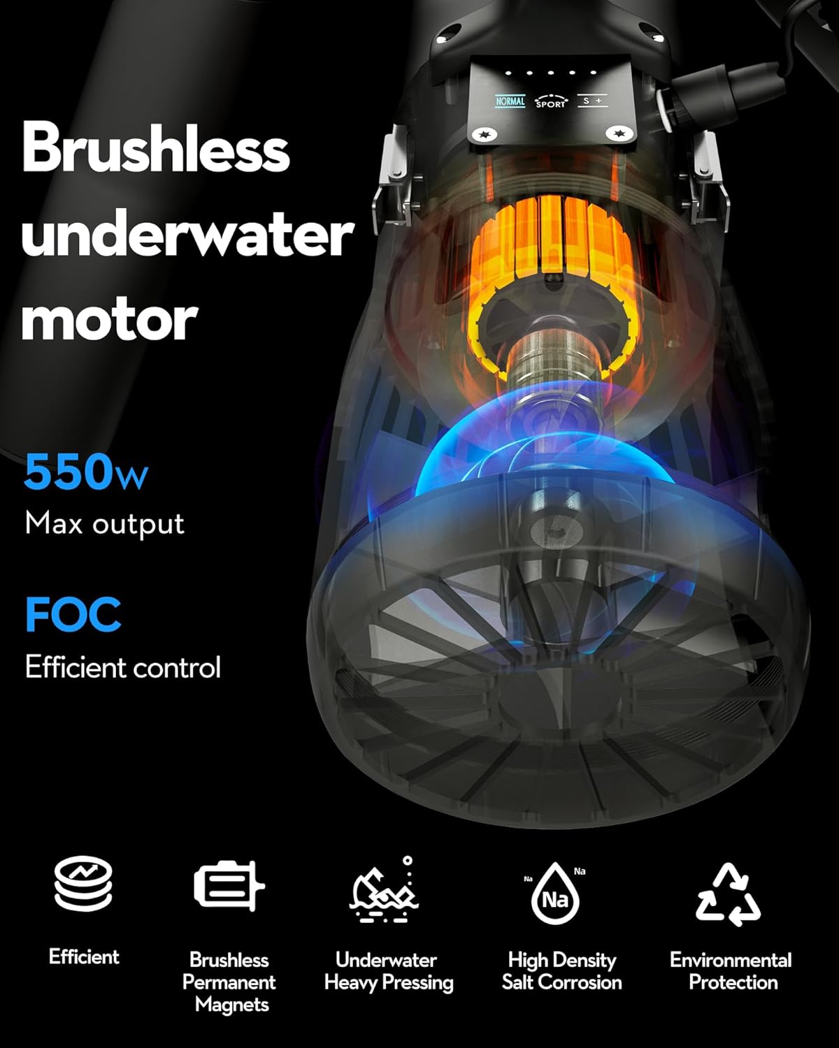 Edge K5 Scooter Sottomarino Modular Gear Detachable, 3 Mode, Maximum Speed 2m/s, Deep score 164 feet, Scooter Seas 8 71S+qjcpzOL. AC SL1500