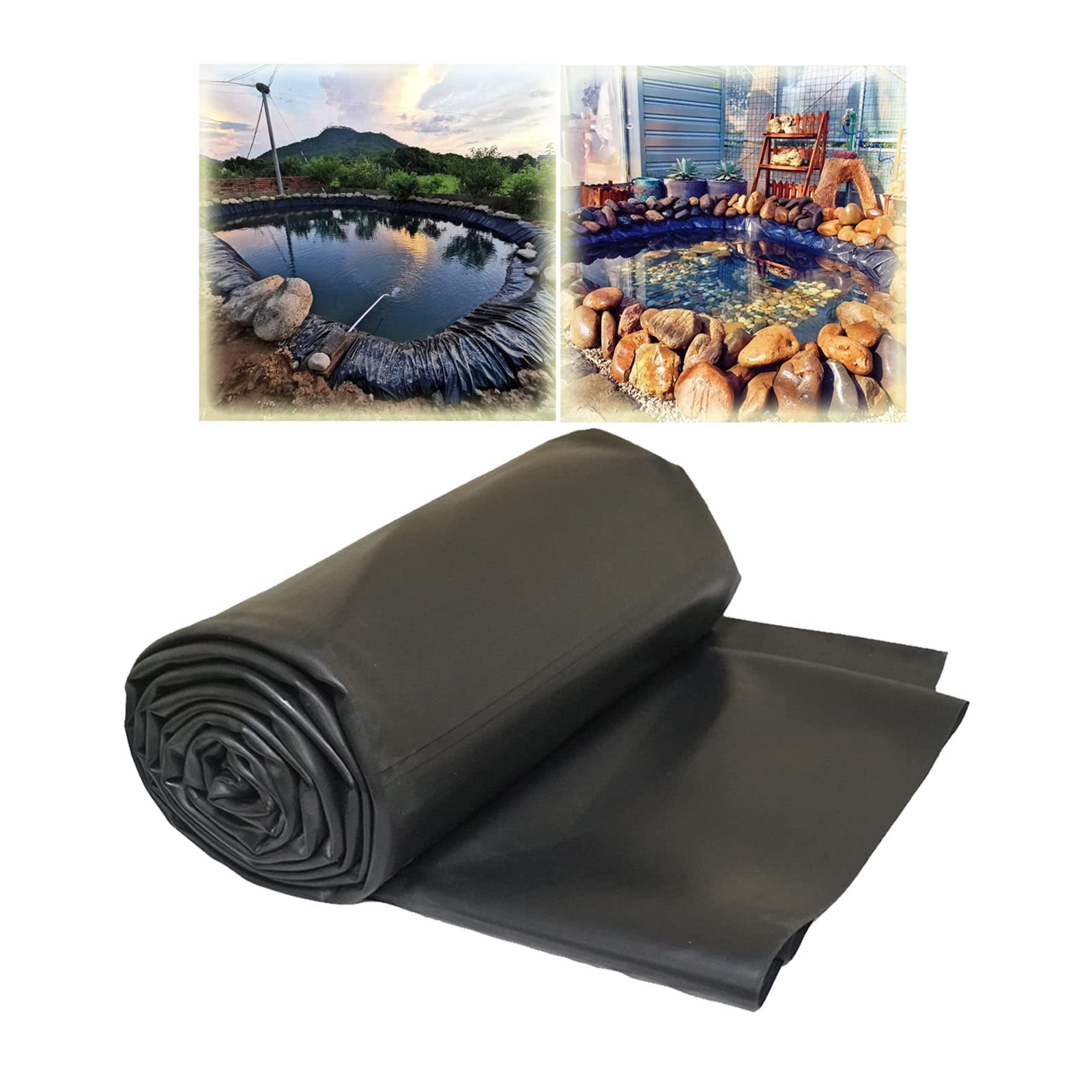 Elastyczna powłoka umywalkowa HDPE 3 x 9 m, trwała czarna gumowa powłoka do stawów, wytrzymała powłoka z tworzywa sztucznego do budowy stawów, miękki materiał do produkcji stawów