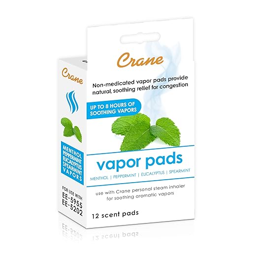 Crane Menthol-Eucalyptus Universal Vapor Pads, 12 Pack, for use Droplets, Corded Inhaler, Warm Mist humidifier