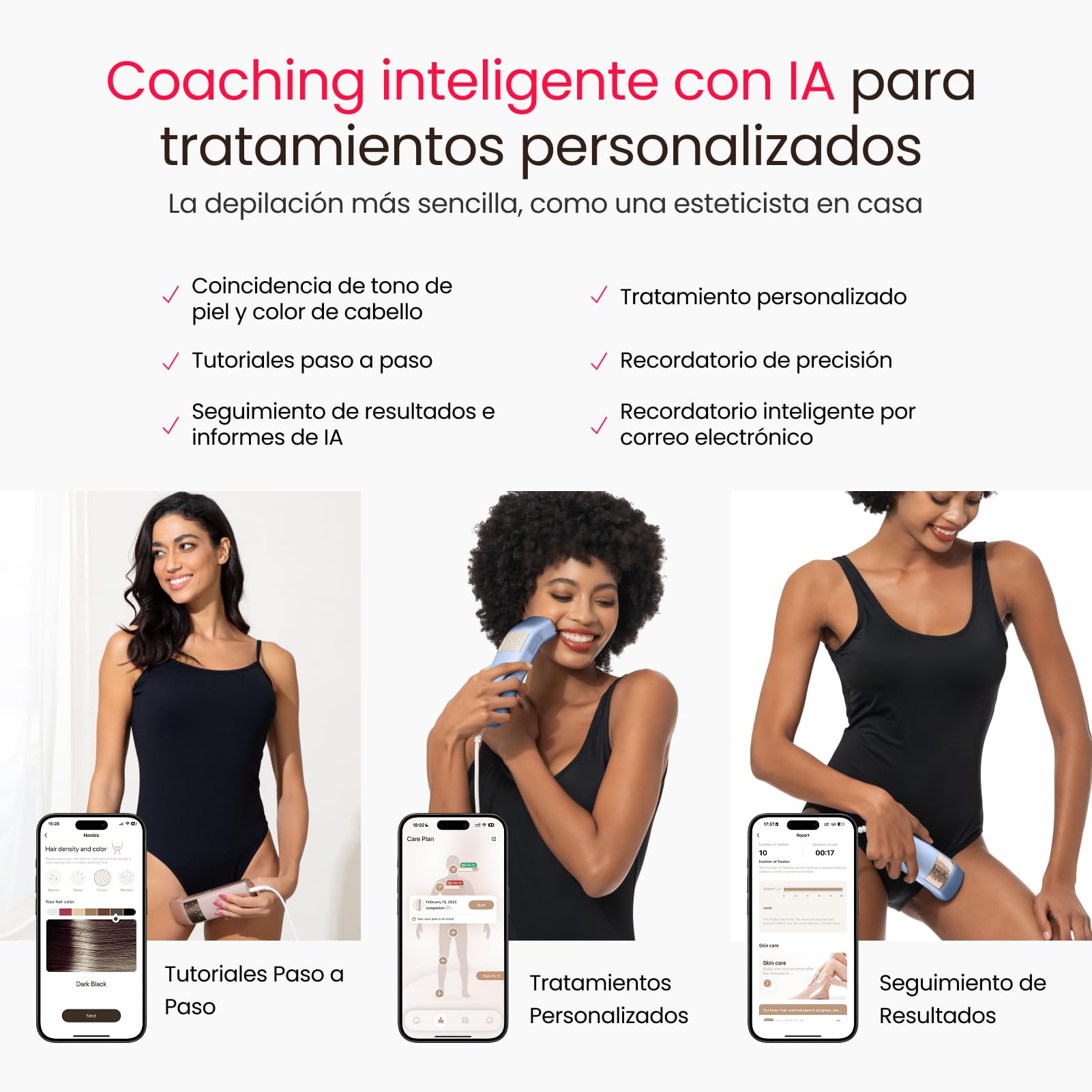 100W Doble Luz IPL Depiladora Laser, Pulso Cuádruple, Enfriamiento de Zafiro a 2℃, Modo PHR para Vello Rebelde, Depiladora Luz Pulsada para Piernas, Bikini, Axilas, Cara, Cuerpo