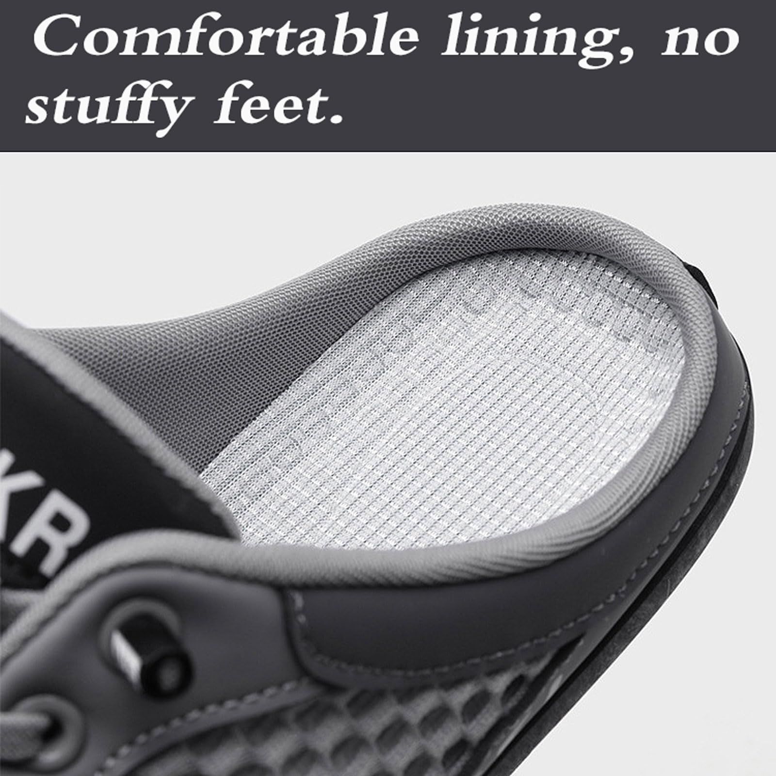 Sommer Slipper offener Rücken,Herren Mule Sneakers,Halboffene Schuhe Herren,Mesh,Bequeme,Weichen,Leichtgewichts,Atmungsaktiv,VerschleißFest,Geeignet Wandern und Campen