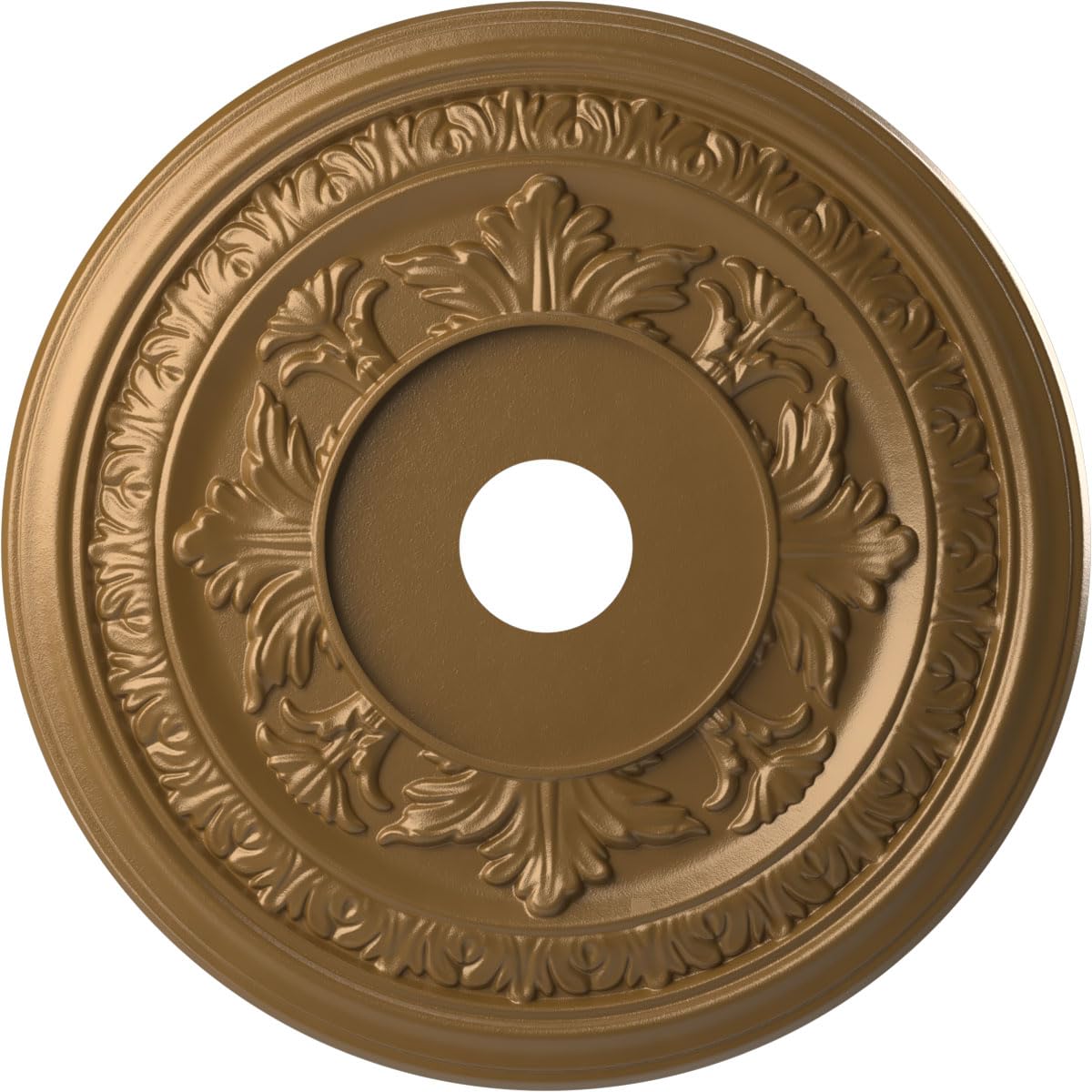 Ekena Millwork CMP22BACGH Baltimore Thermoformed PVC Ceiling Medallion (Fits Canopies up to 7 3/4"), 22"OD x 3 1/2"ID x 1"P, Metallic Gold Rush