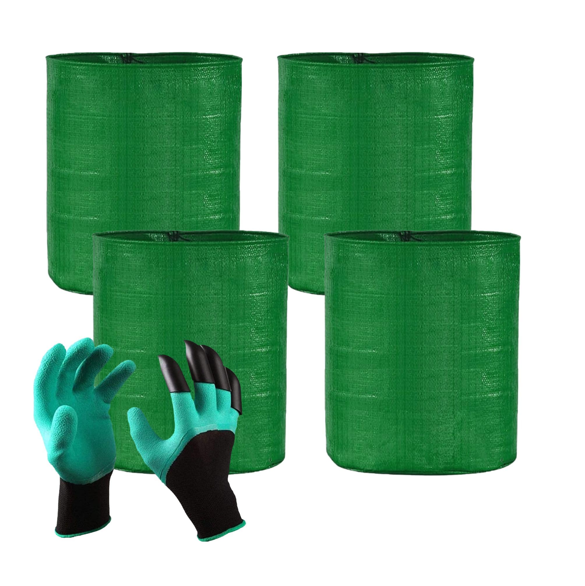 MAHIRA HDPE Poly UV Protected Round Nursery Plants Grow Bags, 18x24 in, Pack of 4, Green, with 1 Pair of Gloves (B0DCZTJRQR) Amazon Price History, Amazon Price Tracker
