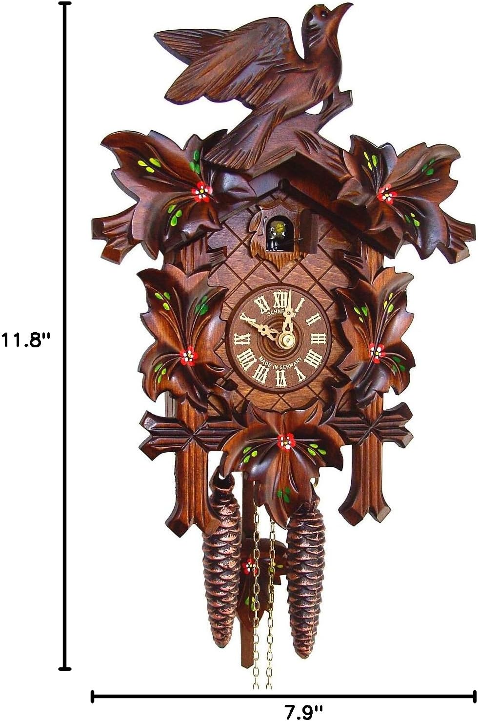 Cuckoo Clock Davos - 1 Day Carved 30cm - Anton Schneider
