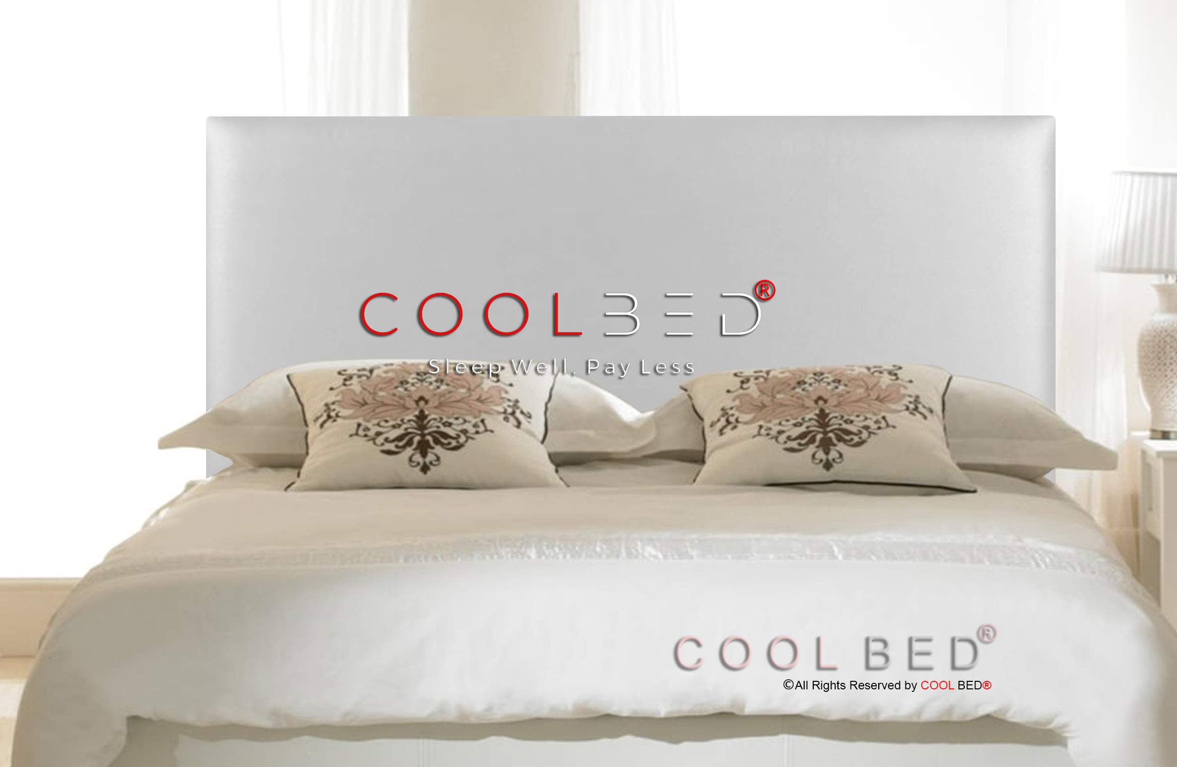 DOUBLE PLAIN FAUX LEATHER CHESTERFIELD 4FT6 HEADBOARD FOR DIVAN BED IN 20" OR 26" HEIGHT (WHITE - 20")