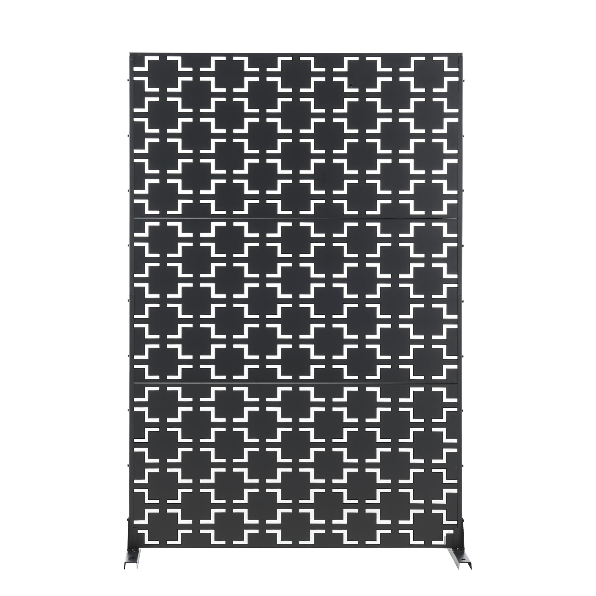 casa.pro Trennwand Basciano Raumteiler 180 x 120 cm Balkonsichtschutz Outdoor Indoor Raumtrenner Terrasse Garten Stahl Paravent freistehend Metall Schwarz