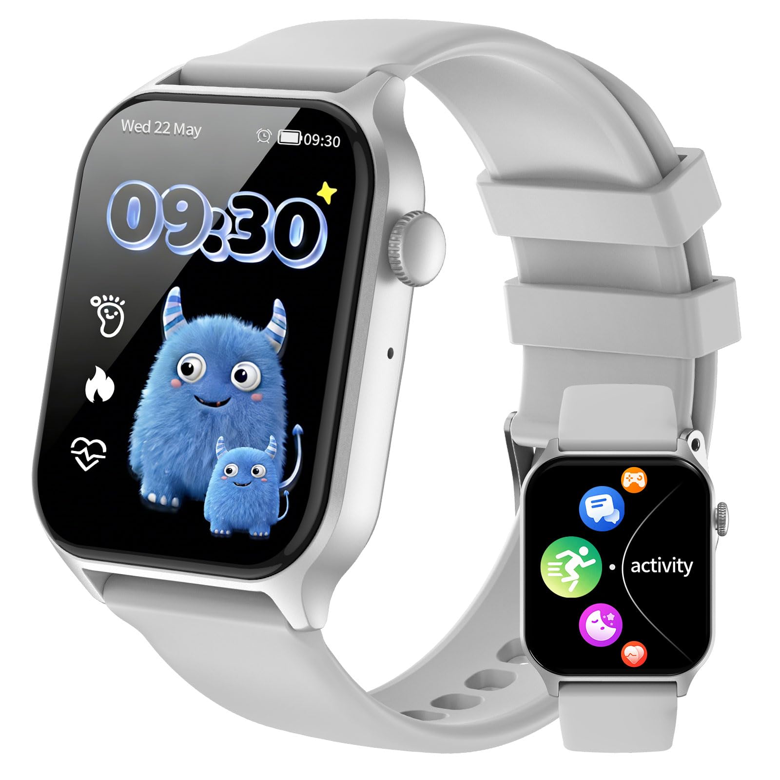 Inteligentny Zegarek dla Dzieci Smartwatch Chłopcy Dziewczynki | Tętno Śledzenie Snu Krokomierz Budzik Sportowy IP68 Wodoodporny Fitness Tracker -Prezenty dla Nastolatków
