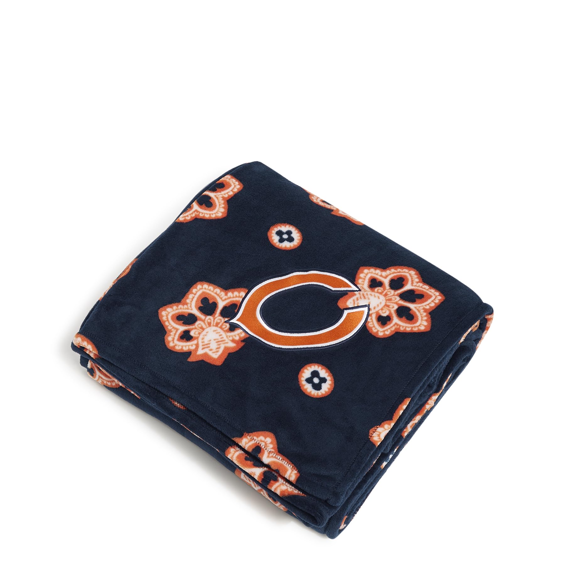 Vera Bradley Women's Fleece NFL Oversized Throw Blanket (Multiple Teams Available), Chicagobearsonnavy/Orangebandana, One Size