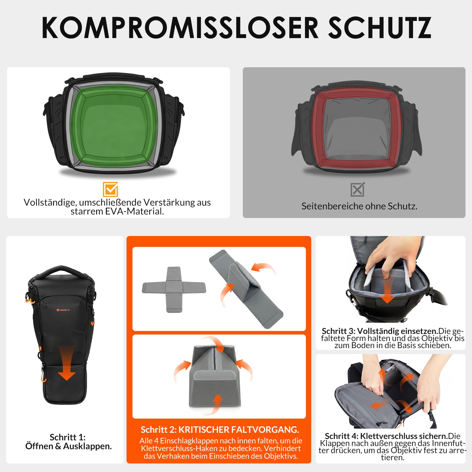 TARION Kameratasche Speigelreflex DSLR mit Erweiterbar Kapazität Triad Pack | Kompakte Kamera Umhängetasche für SLR Systemkamera Wasserdicht Schultertasche Camera Bag für Reise und Alltag