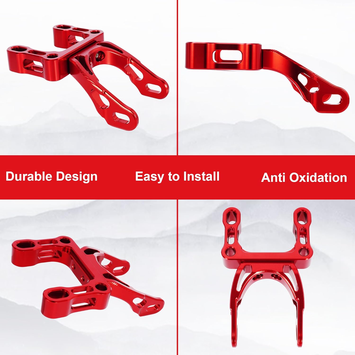 Upgrades Surron Headlight Mount Bracket with 15MM Motorcycle Handlebar Riser Set for Sur Ron LBX Segway X160 / X260, Red