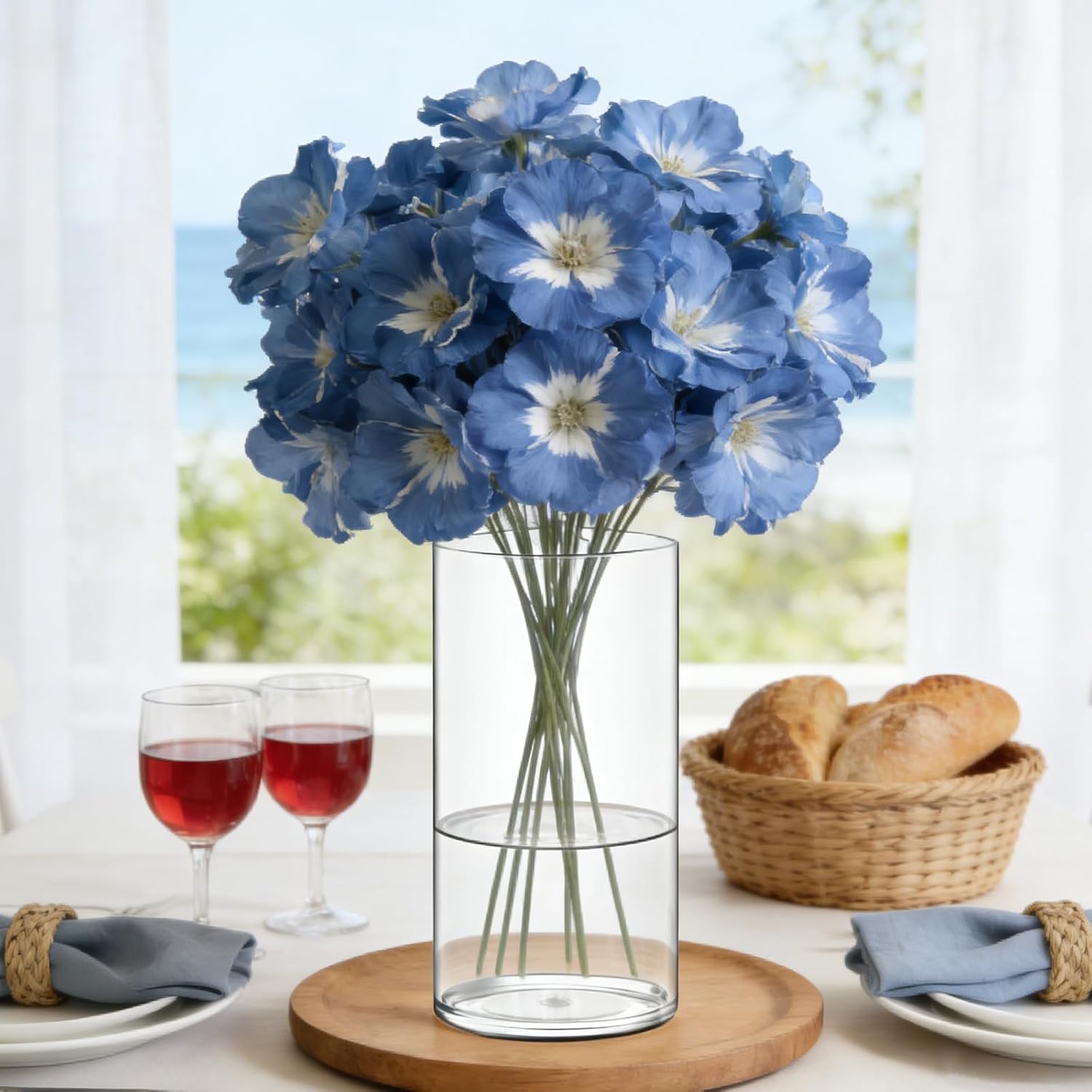 Acrylic Flower Vase Cylinder, 3 Packs, 7.87" Tall Clear Plastic Vase for Centerpieces - Shatterproof Wedding, Event & Home Decor Vase,7.87" Tall Round - 3 Pcs, Clear