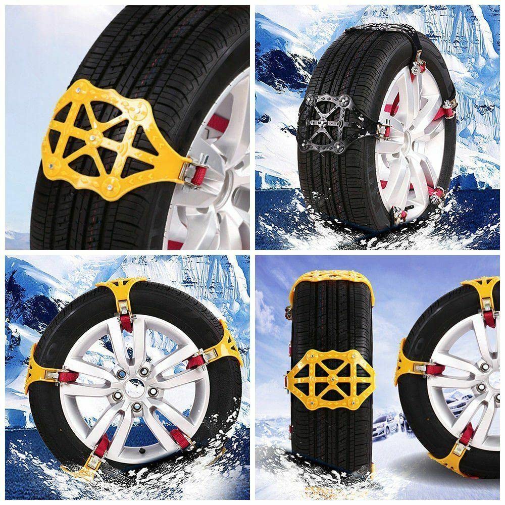 Autoreifen Schneeketten, TOTMOX 8 Stück Auto TPU Schneekette Universal Schnellmontage, für Reifenbreite 165-285mm/6,5"-12", Winter Reifenketten für LKW/SUV/ATV, Tragbare Reifen Schneekrallen