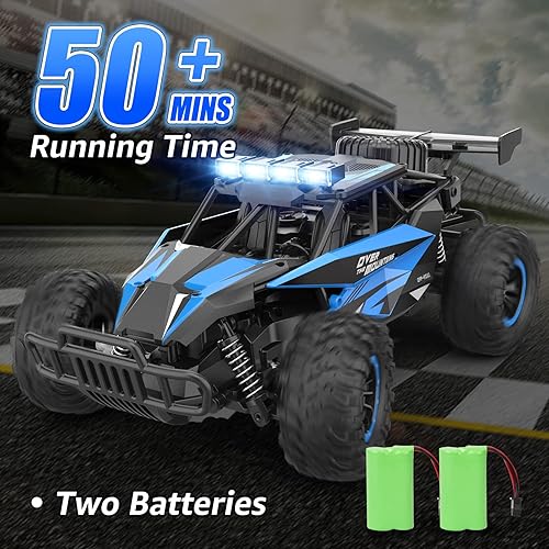 Miniatura 2 de kolegend Auto a control remoto, 2.4GZh de alta velocidad 12.4 mih RC Monster Trucks 30+min con faros LED y batería recargable para niños y niñas