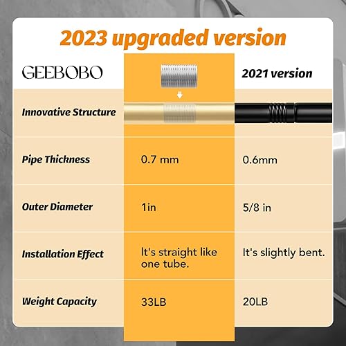 Miniatura 3 de GEEBOBO Paquete de 2 barras de cortina doradas para ventanas de 48 a 84 pulgadas, juego de barras de cortina ajustables de 1 pulgada resistentes y