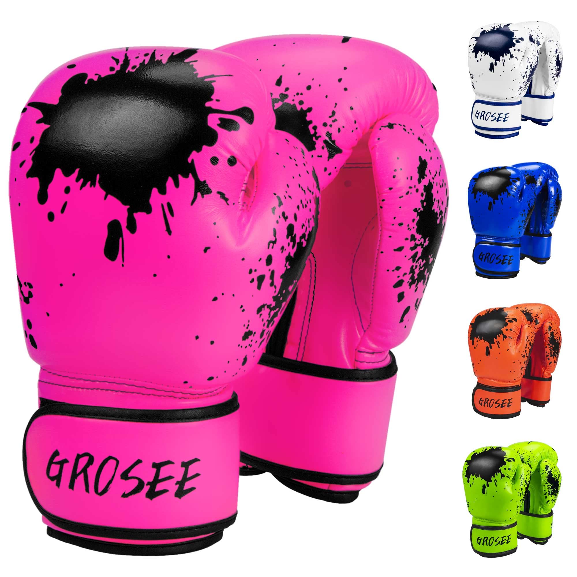 Kids Boxing Glove 6oz, 8oz, Training Sparring Gloves for Punching Bag, Kickboxing, Muay Thai, MMA, UFC, Gift for Age 6-15 Years, Leather, Boys and Girls